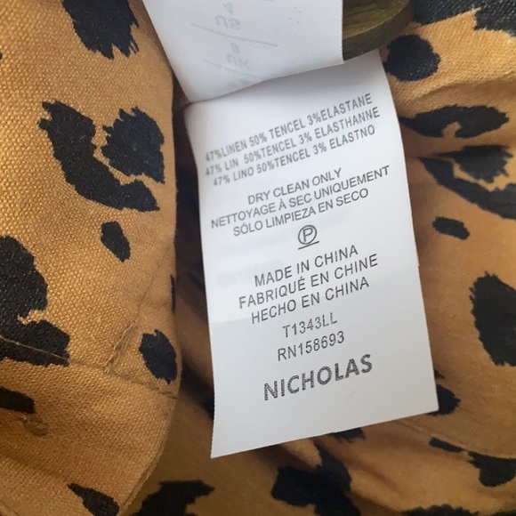 Nicholas Shirt NWT Leopard Tencil Crop Top in Amber New 2 - Picture 10 of 12